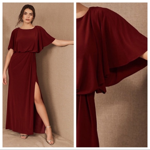 BHLDN Dresses Nwot Bhld Lena Flutter Sleeve Jersey Gown Dress Z444